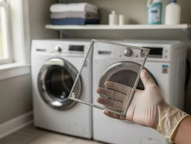 North Branford Dryer Vent Cleaning specialist performing detailed lint trap cleaning service in North Branford