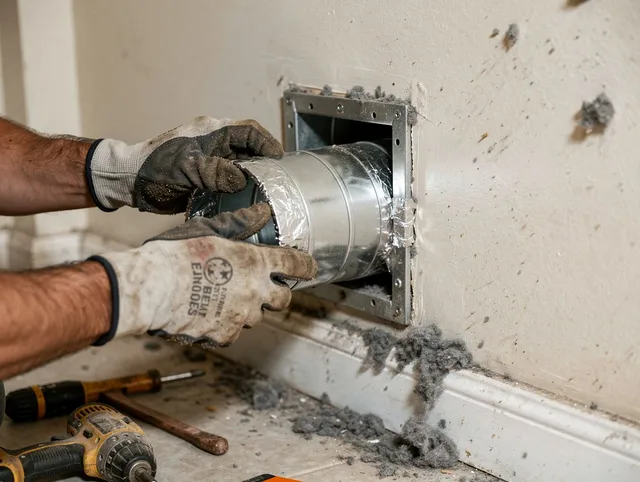 Professional dryer vent repair and installation by North Branford Dryer Vent Cleaning in North Branford